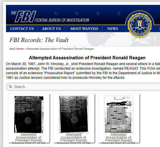 NEWS HISTORY: TODAY IS 43 YEARS SINCE REAGAN ASSASSINATION ATTEMPT: FBI RECORDS